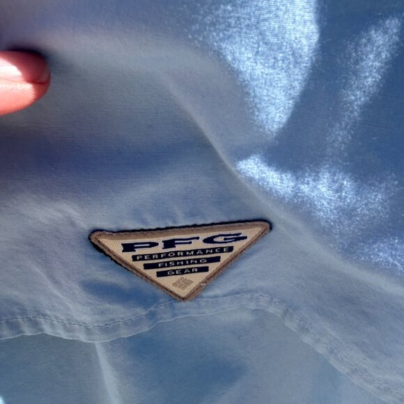 Columbia Fishing Shirt Light Blue Short Sleeve Cotton XXL Bonehead PFG - Picture 2 of 4